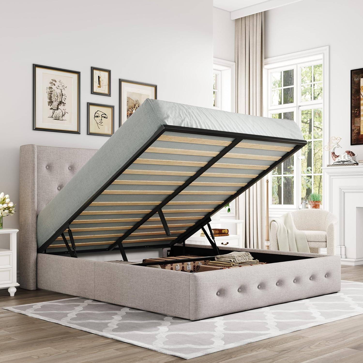 Allewie King Size Lift Up Storage Bed