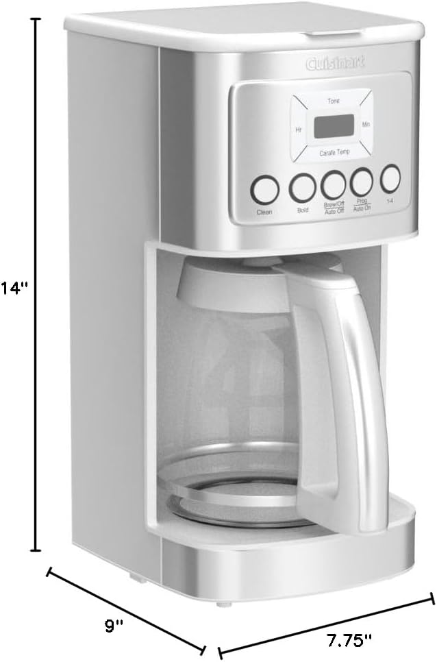 Cuisinart Coffee Maker, 14-Cup Glass Carafe, Fully Automatic for Brew Strength Control & 1-4 Cup Setting, Stainless Steel, DCC-3200P1