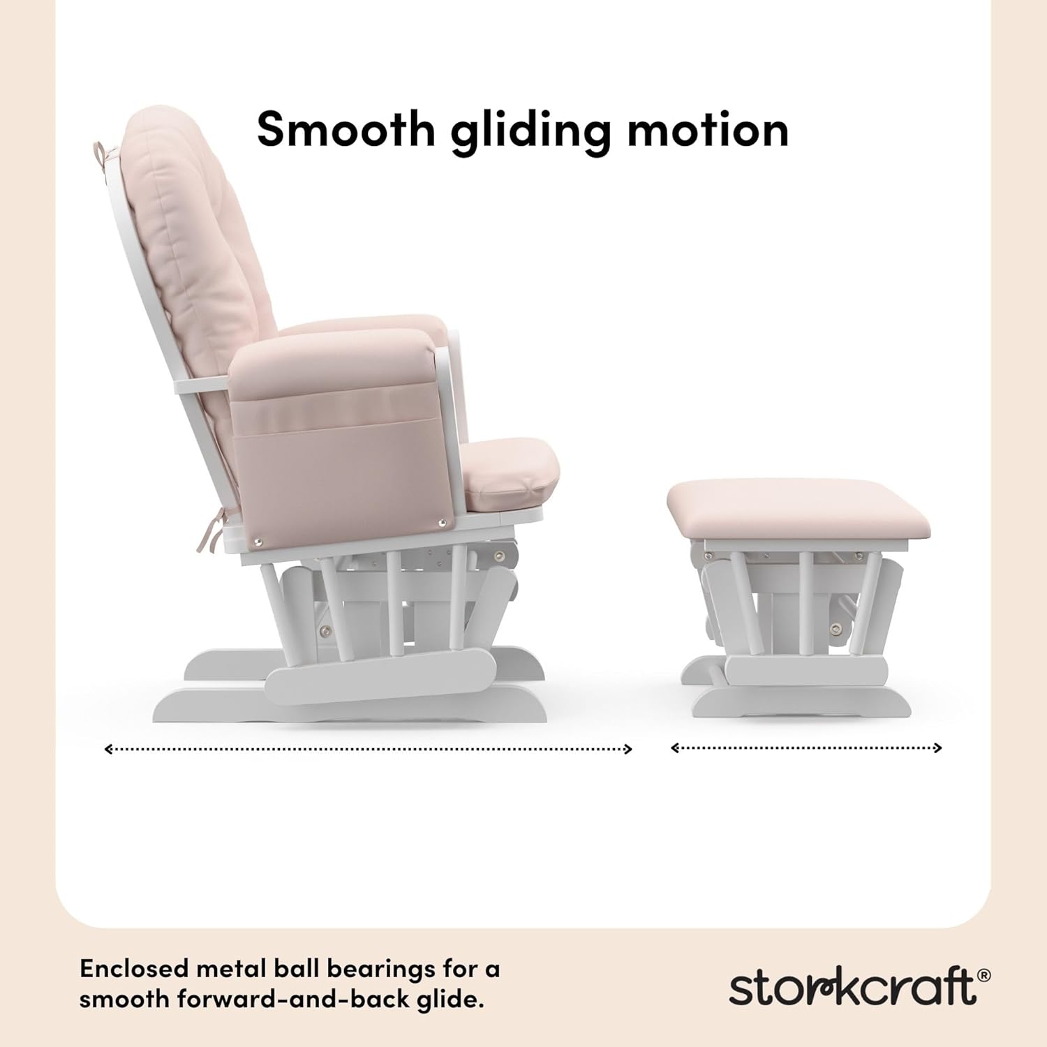 Storkcraft Premium Hoop Glider & Ottoman