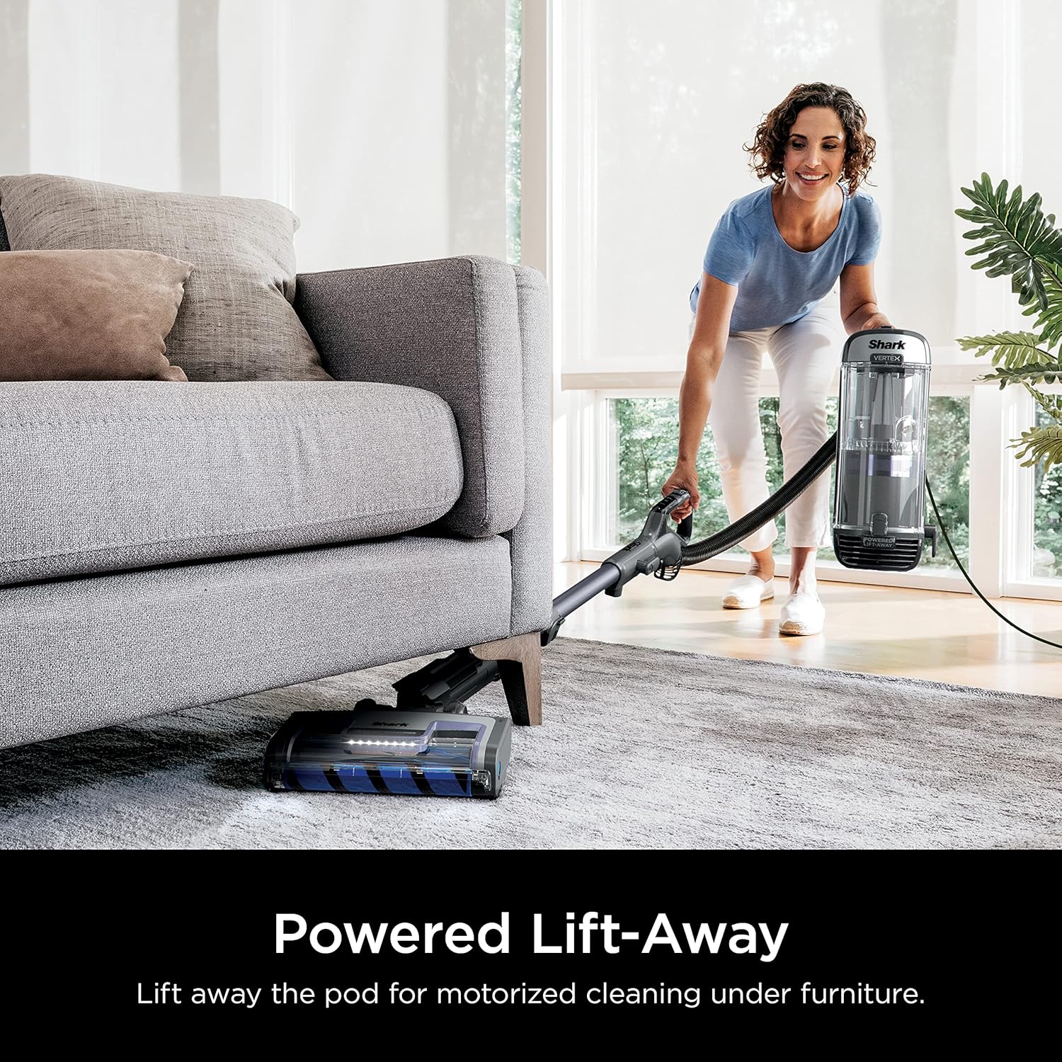 Shark AZ2002 Vertex Powered Lift-Away Upright Vacuum with DuoClean PowerFins, Self-Cleaning Brushroll, Large Dust Cup, Pet Crevice Tool, Dusting Brush & Power Brush, Silver/Rose Gold