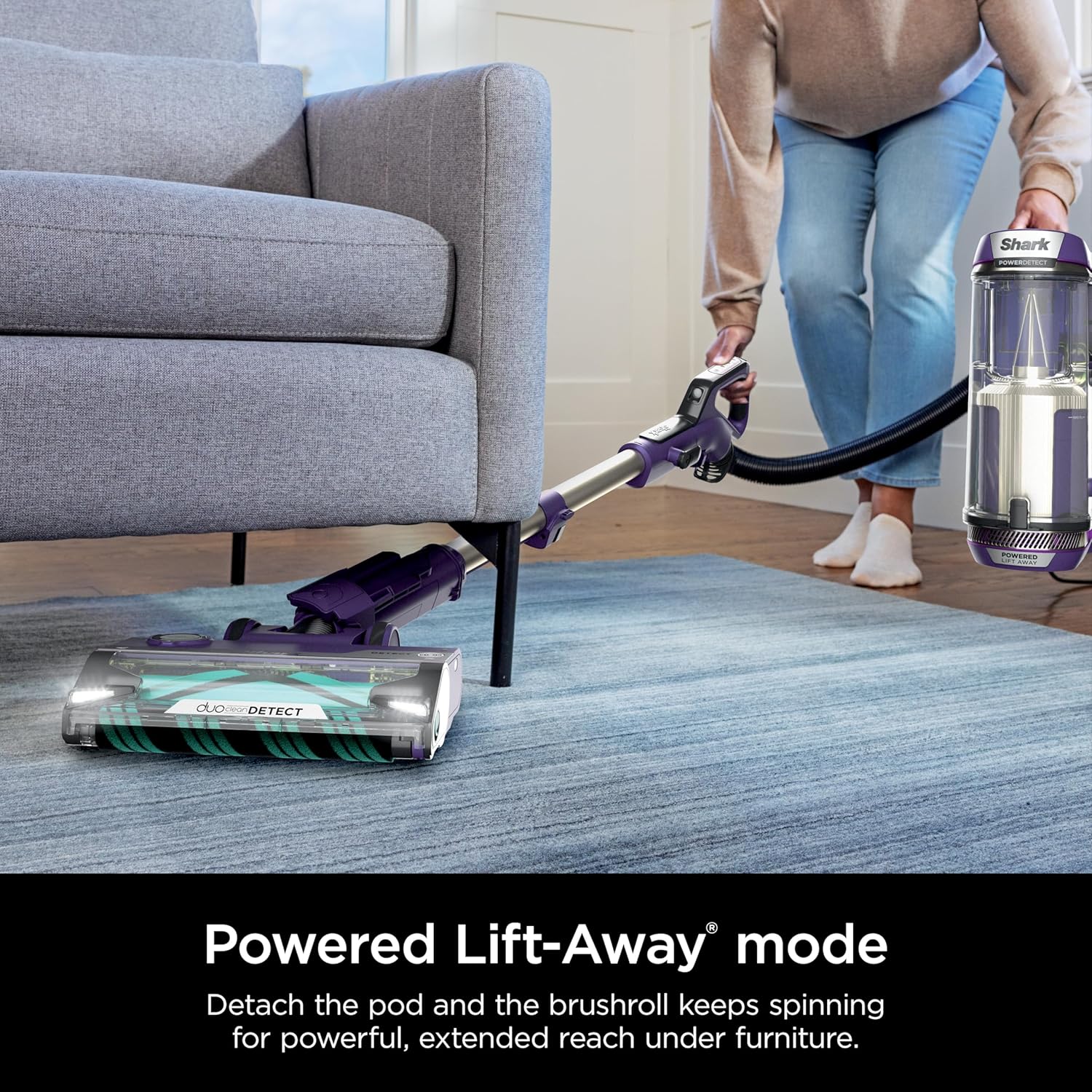 Shark AZ2002 Vertex Powered Lift-Away Upright Vacuum with DuoClean PowerFins, Self-Cleaning Brushroll, Large Dust Cup, Pet Crevice Tool, Dusting Brush & Power Brush, Silver/Rose Gold