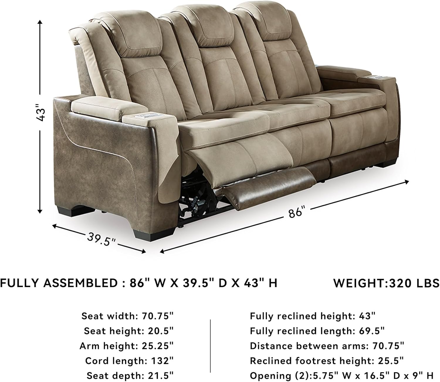 Signature Design by Ashley Next-Gen DuraPella Power Reclining Sofa