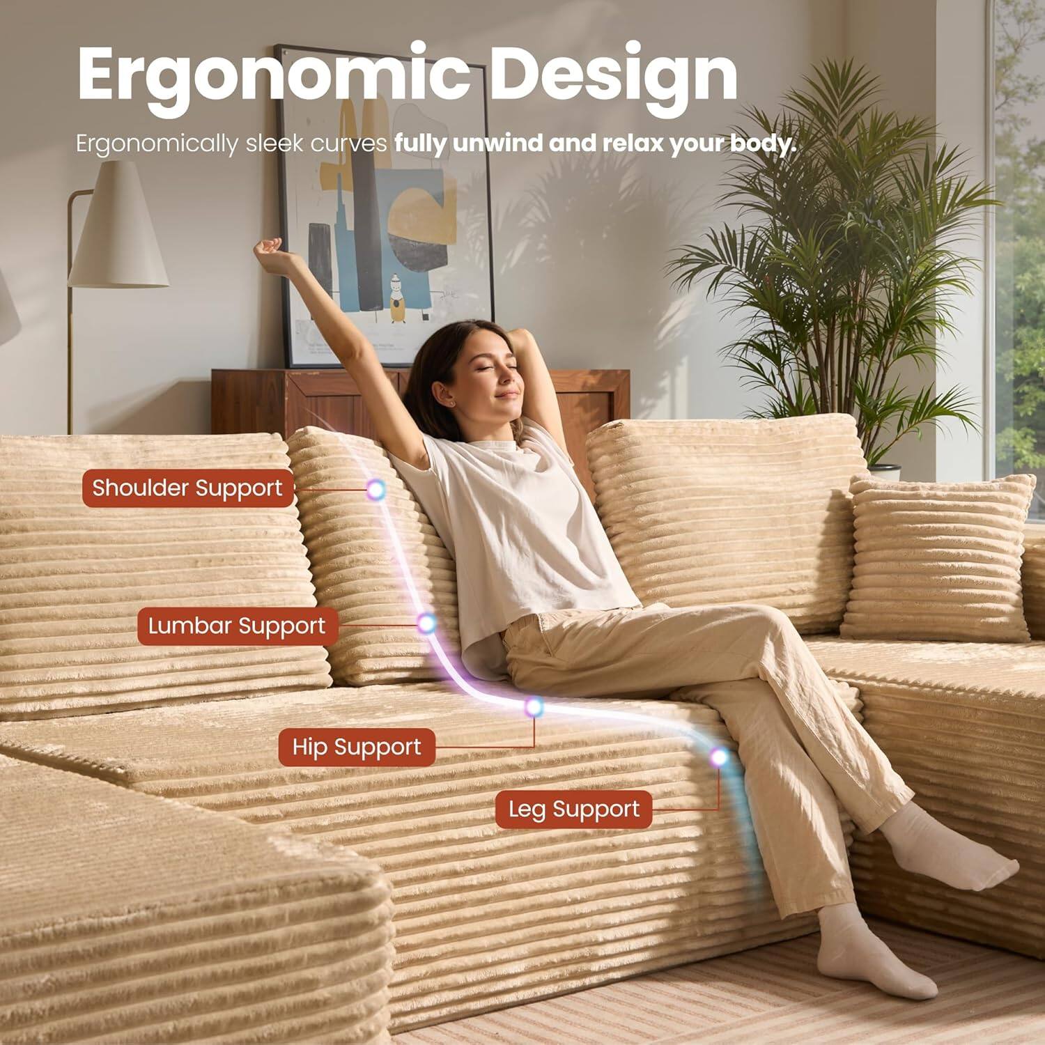 Sectional Cloud Couch for Living Room