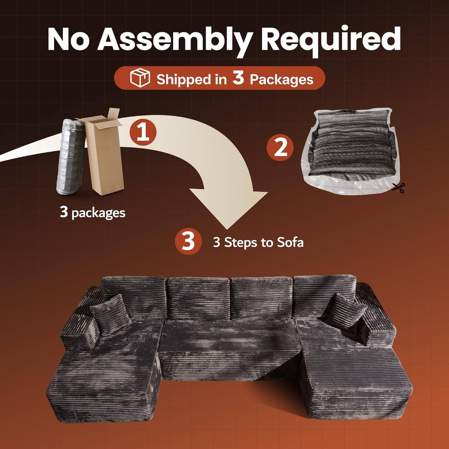 Sectional Cloud Couch for Living Room