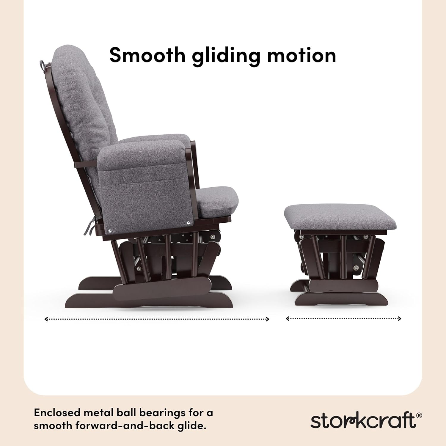 Storkcraft Premium Hoop Glider & Ottoman