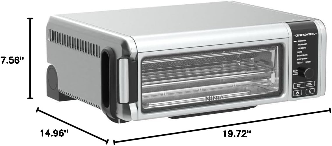 Ninja Flip Toaster Oven&Air Fryer, 8-in-1 Functionality, Flip Up&Away Capability for Storage Space, LargeCapacity, Air Fry Basket, SheetPan, Wire Rack&Removable Crumb Tray, Stainless,1800 watts, SP151