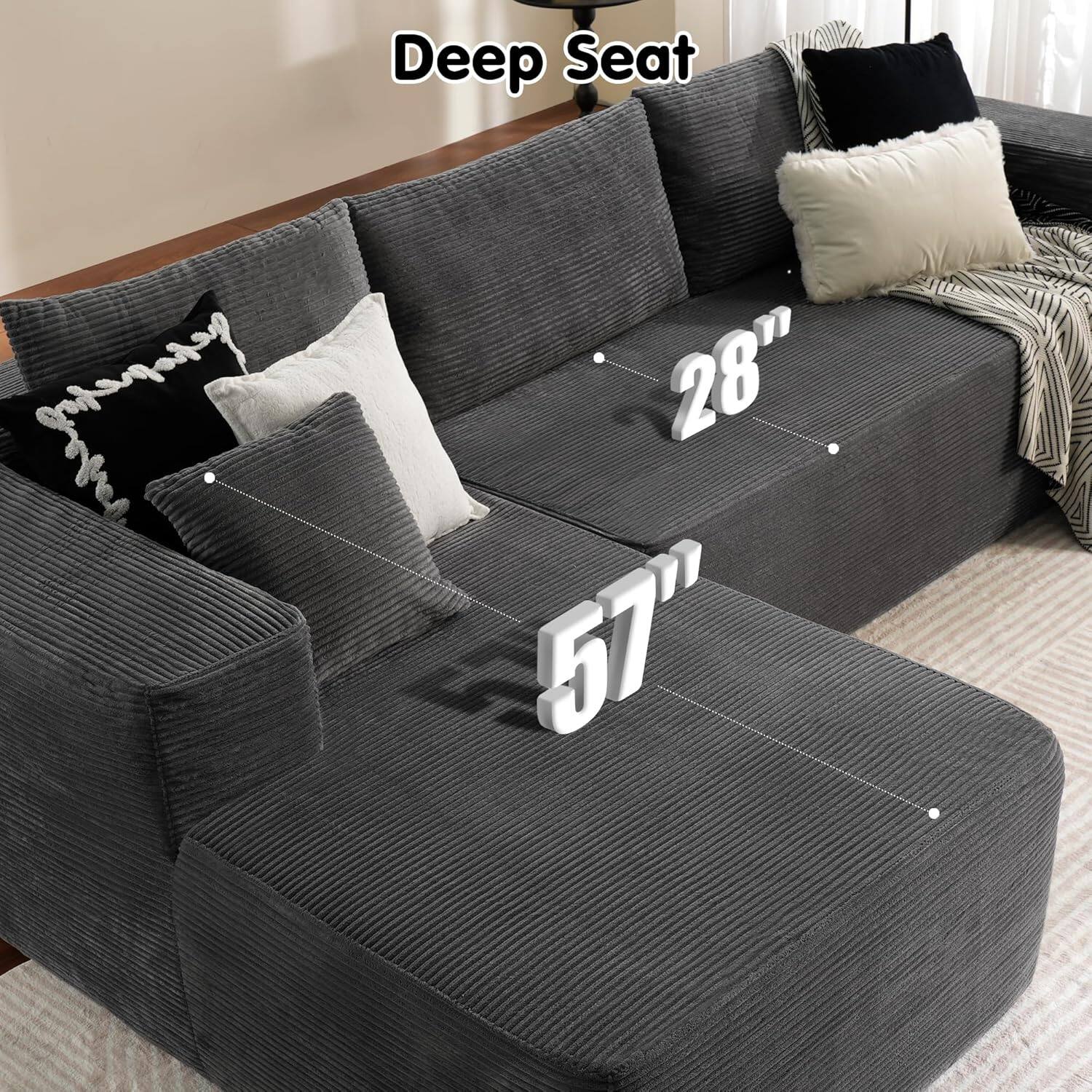 Sectional Cloud Couch for Living Room