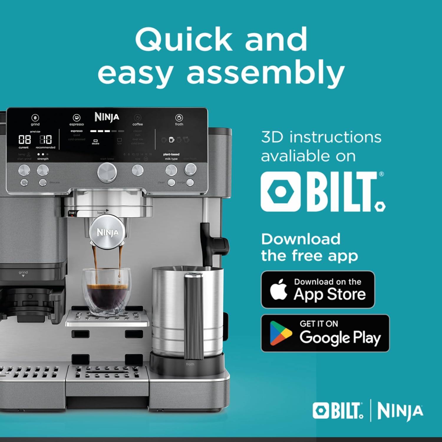 Ninja Espresso Machine Drip Coffee Maker Luxe Café Premier Series Stainless Steel