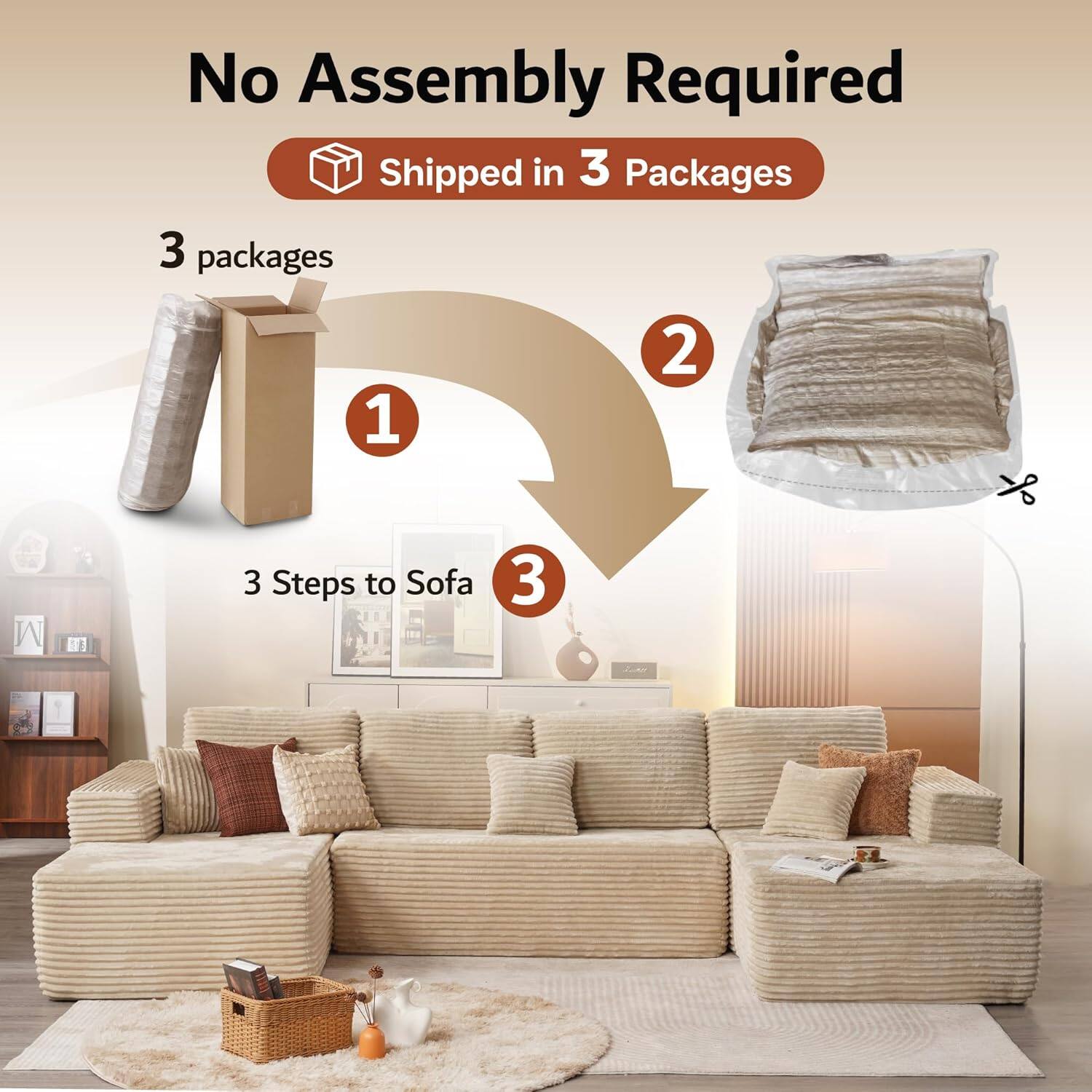 Sectional Cloud Couch for Living Room