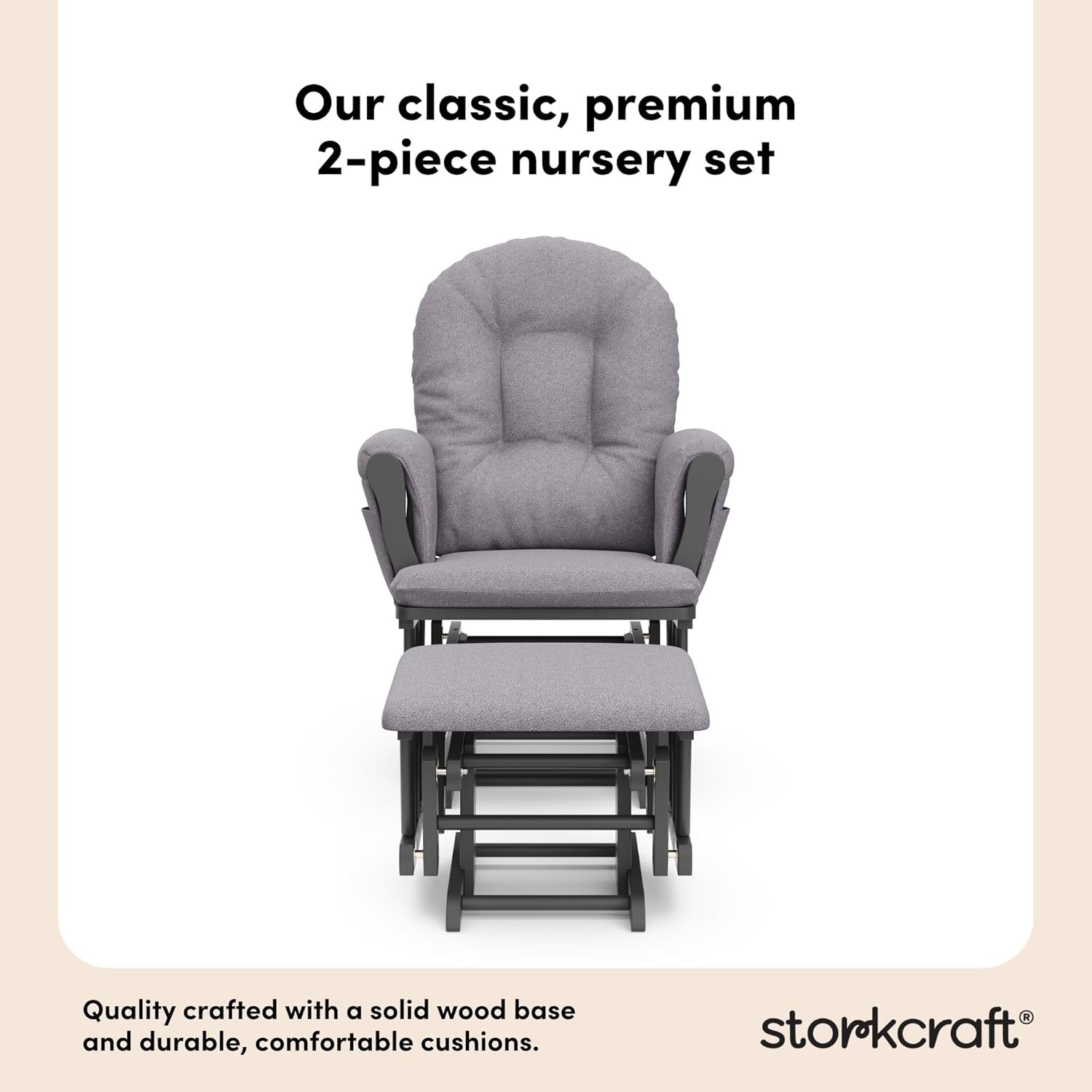 Storkcraft Premium Hoop Glider & Ottoman