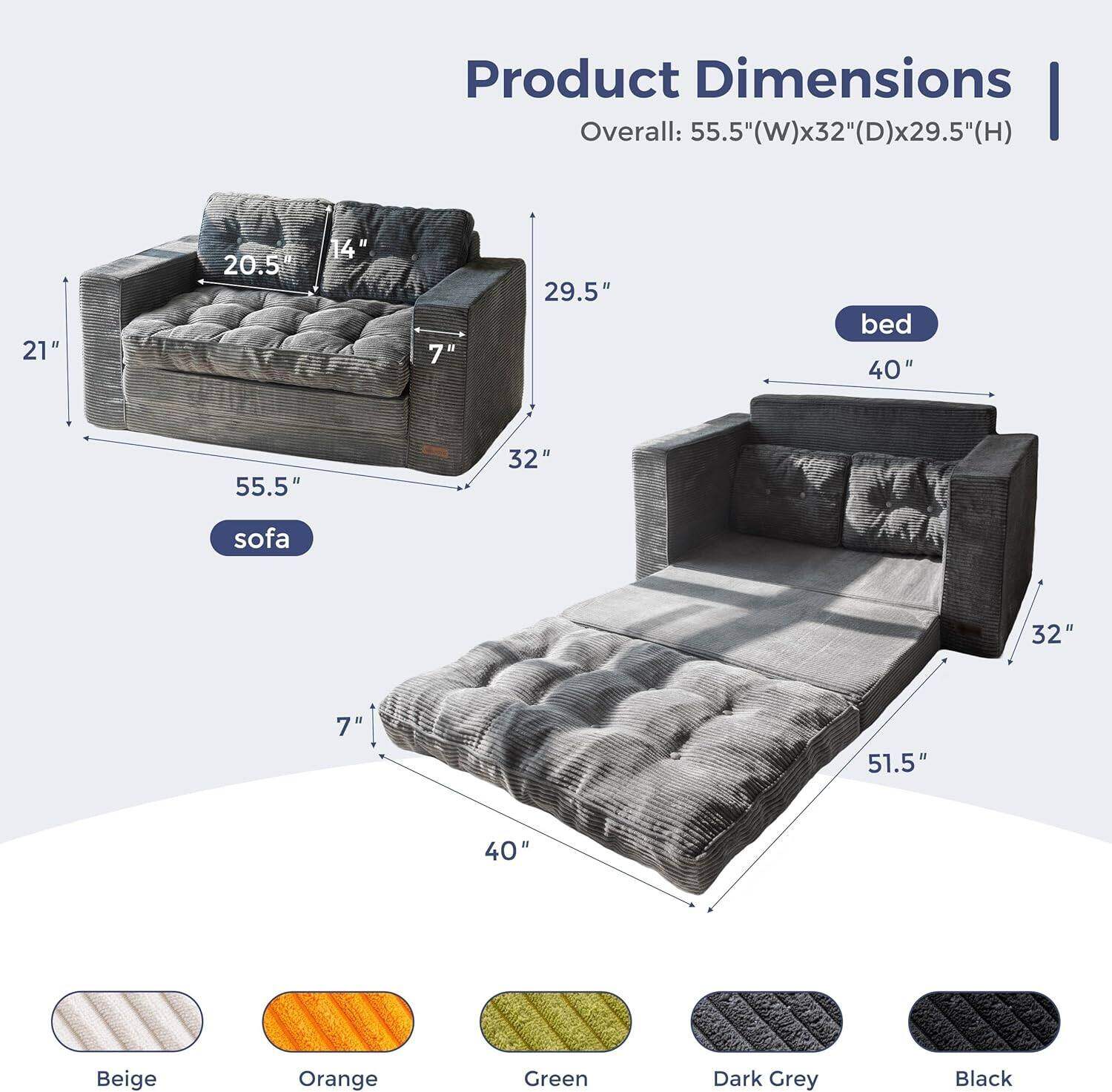 MAXYOYO Convertible Sofa Bed