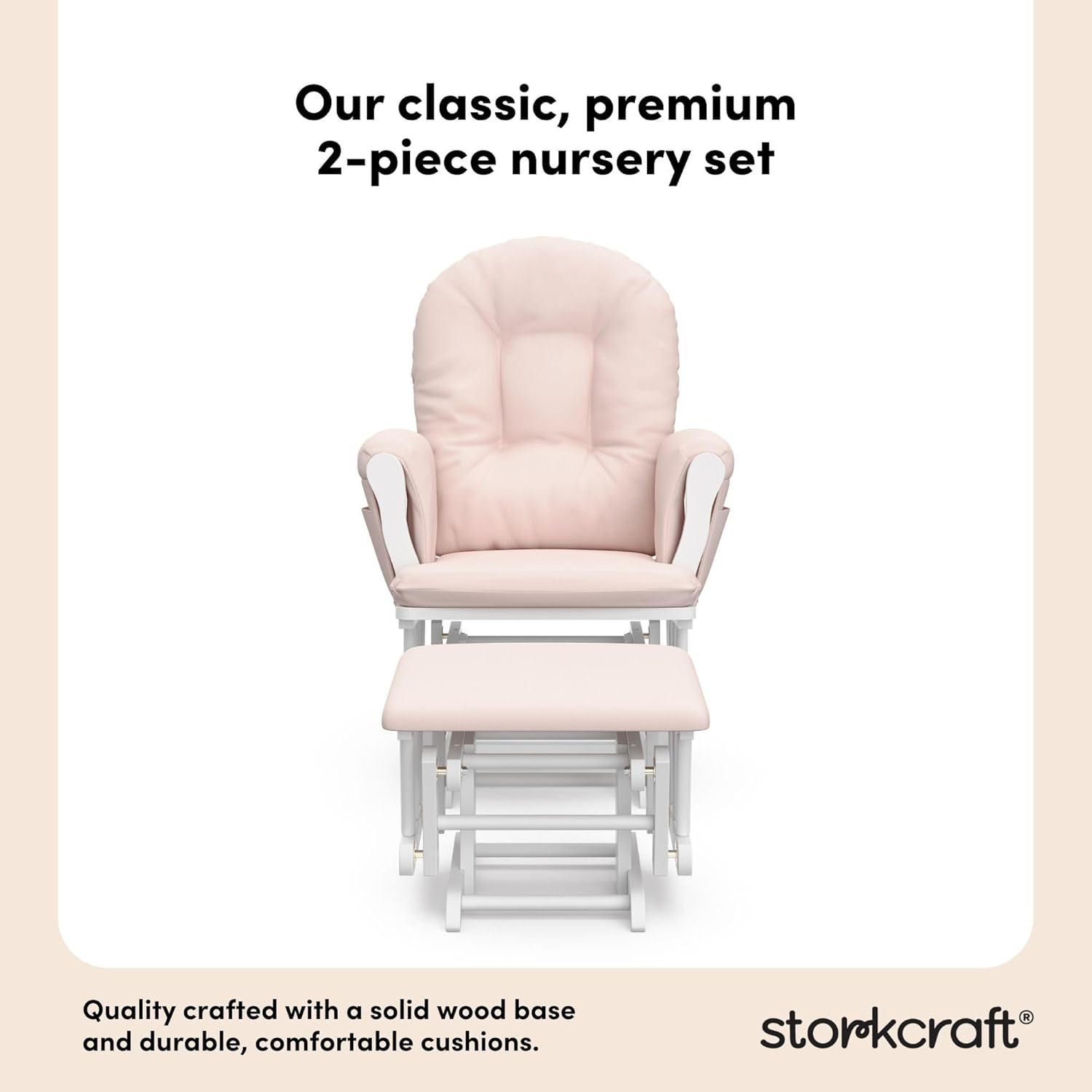 Storkcraft Premium Hoop Glider & Ottoman