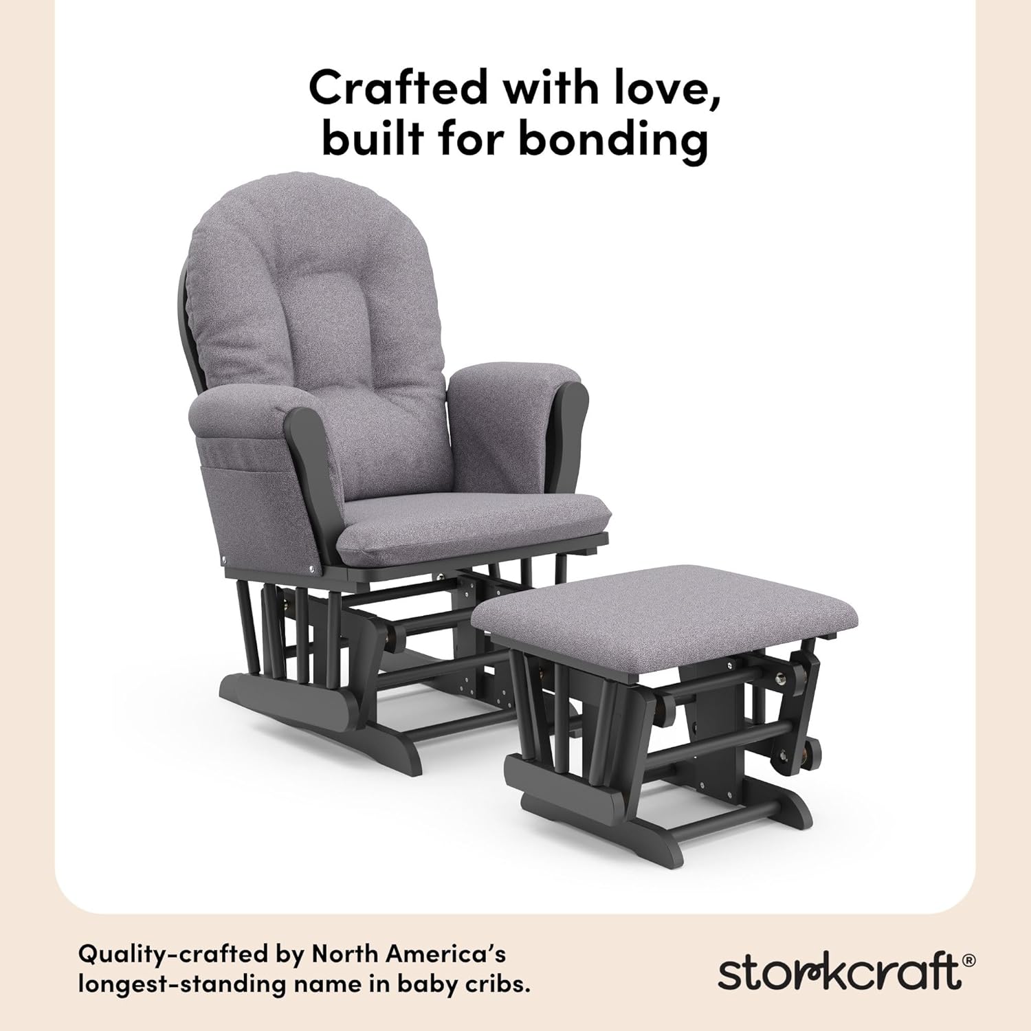 Storkcraft Premium Hoop Glider & Ottoman
