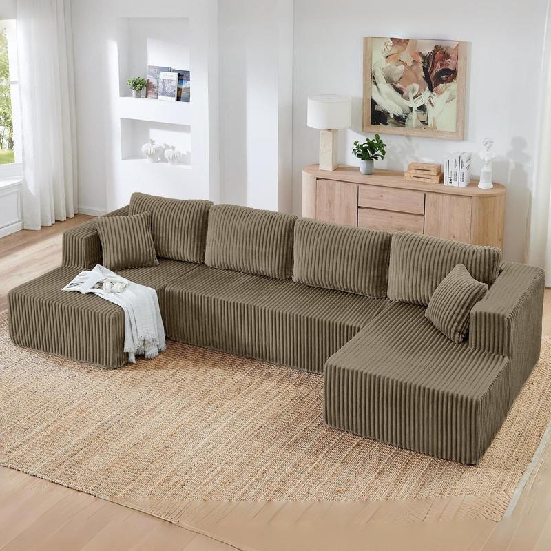 【3 Packs Shipped】[2 Free Pillows] Niccae Large U-Shaped Sectional Sofa