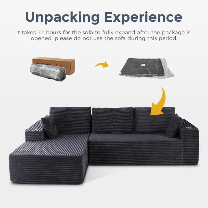Modular Sectional Couch with L-Shape Chaise