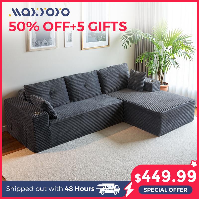 Modular Sectional Couch with L-Shape Chaise