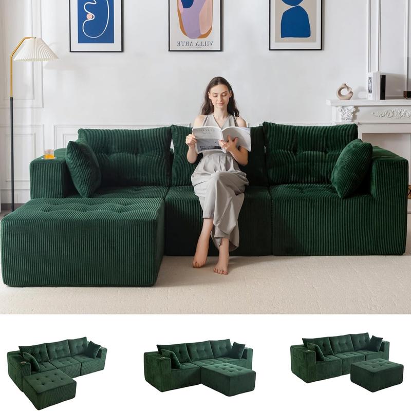 Modular Sectional Couch with L-Shape Chaise