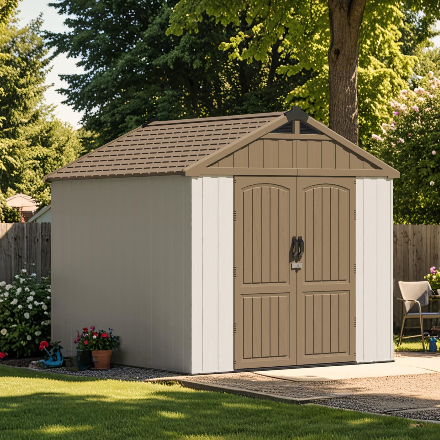 Patiowell 8 x 10 FT Resin Outdoor Storage Shed with Floor