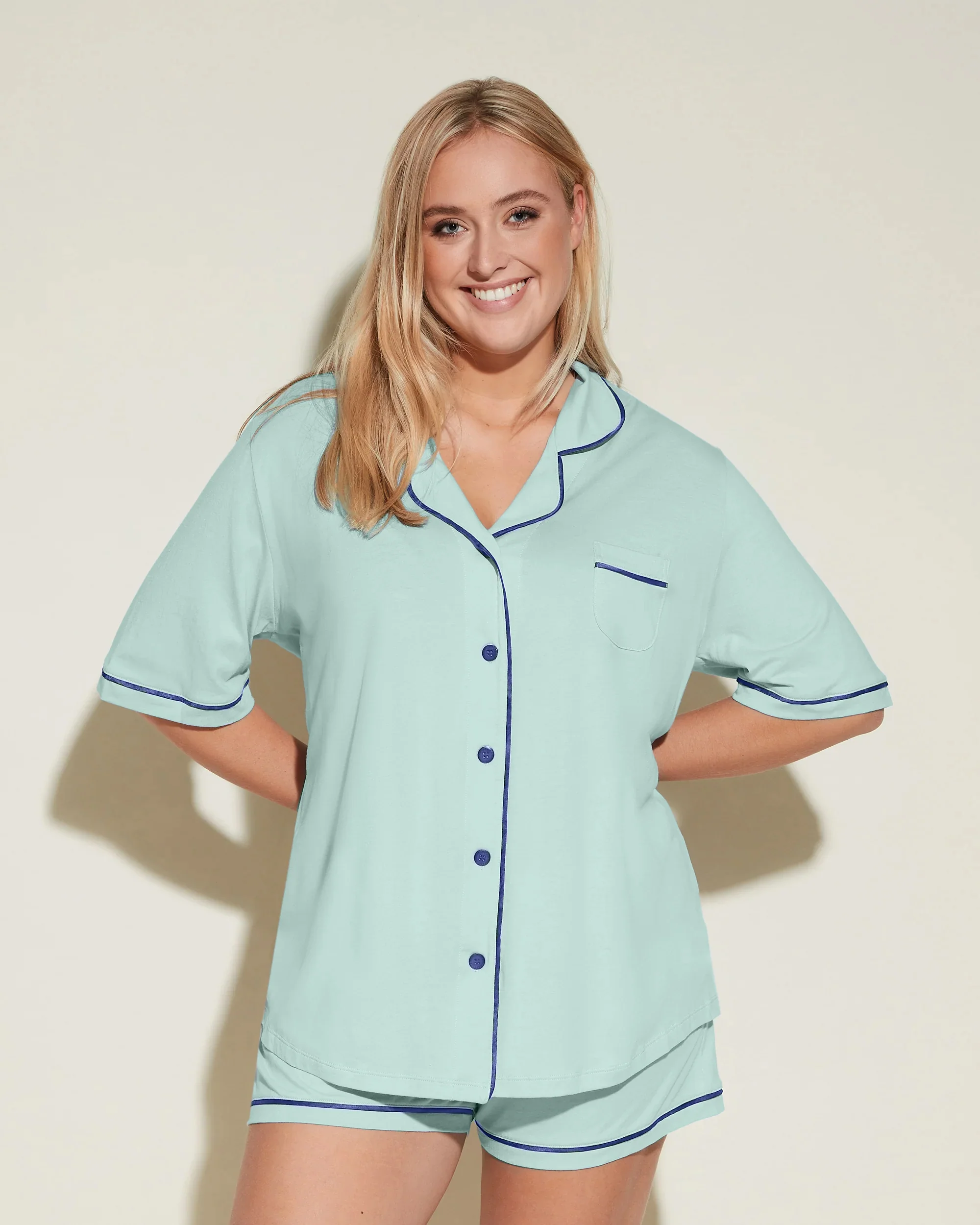 Short Sleeve Top & Boxer Pajama Set