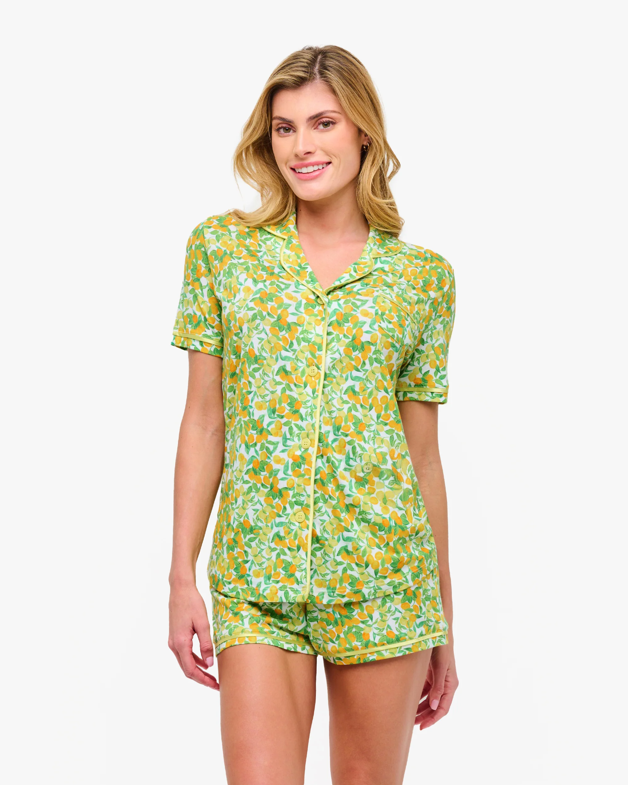 Short Sleeve Top & Boxer Pajama Set