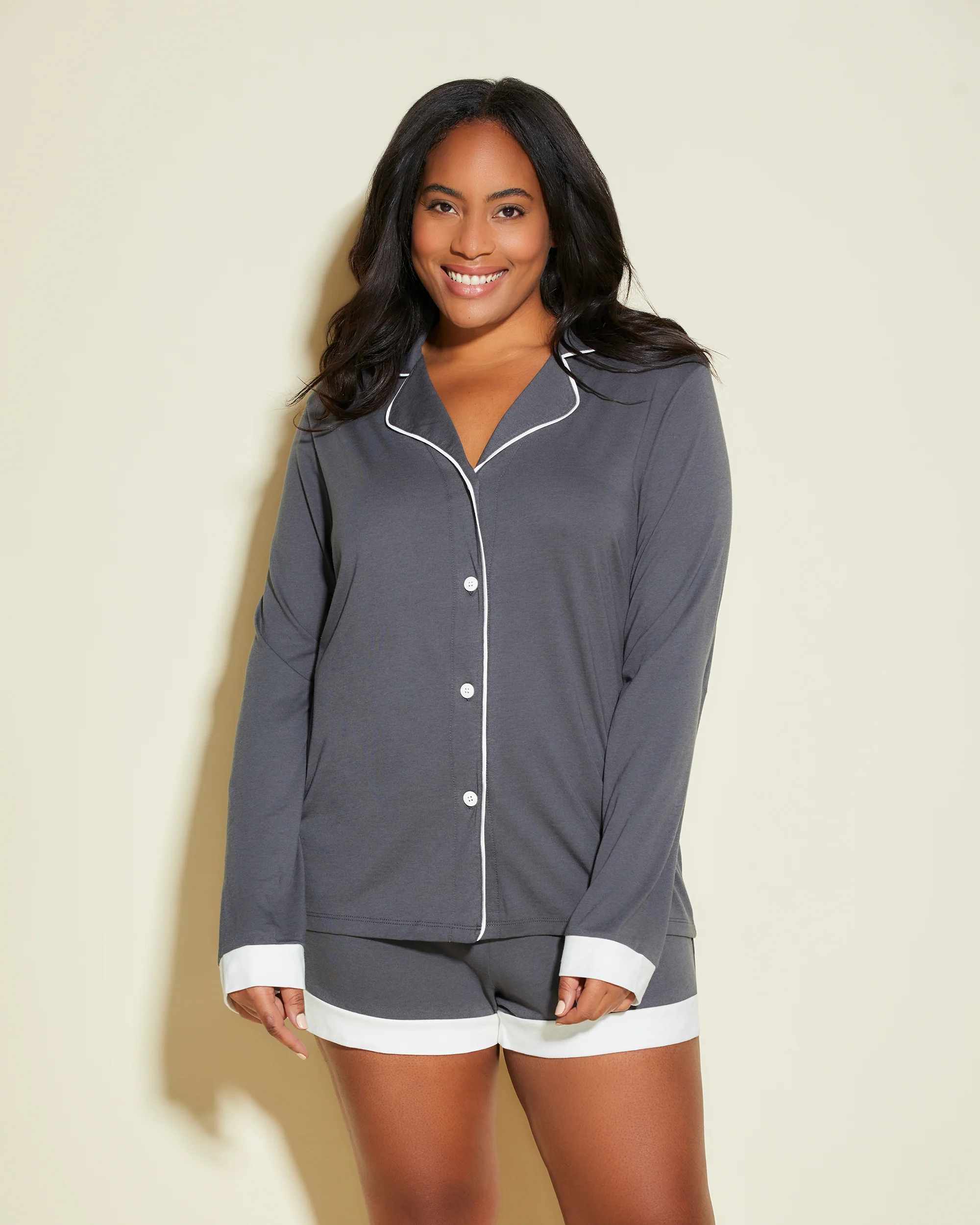 Long Sleeve Top & Boxer Pajama Set