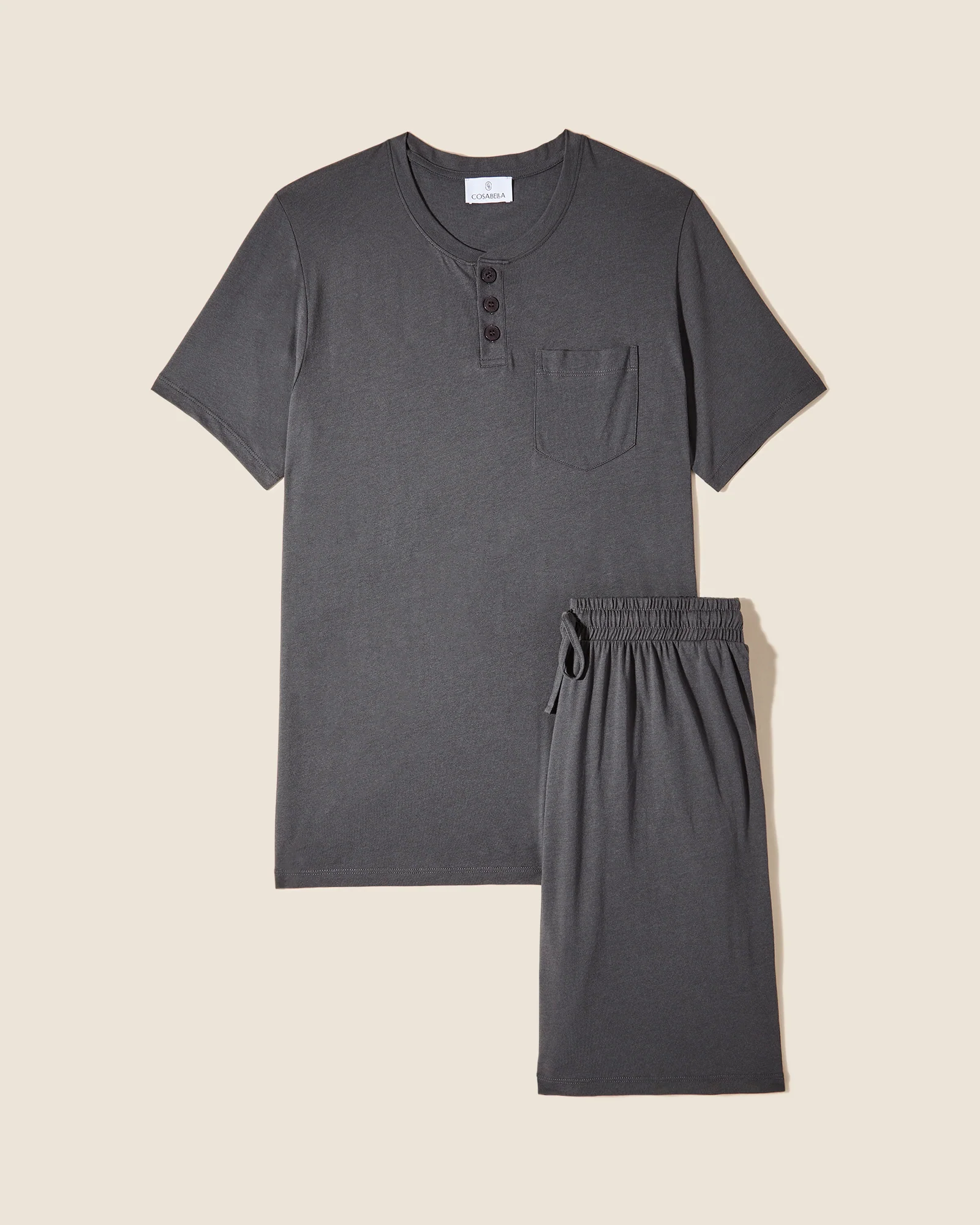 Men's Crewneck Top & Shorts PJ Set