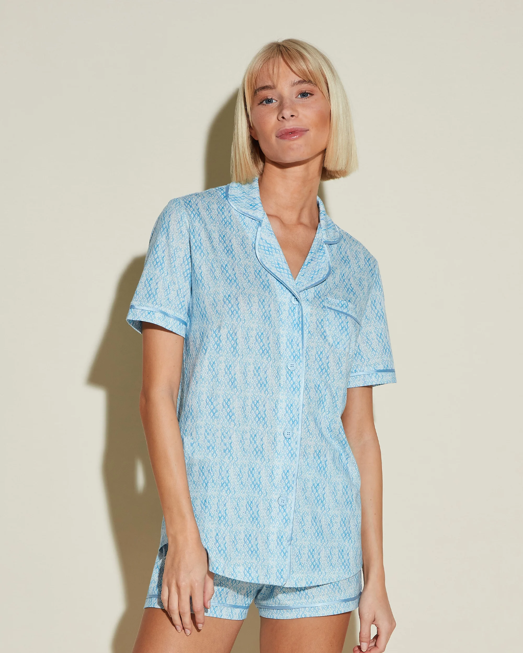 Short Sleeve Top & Boxer Pajama Set