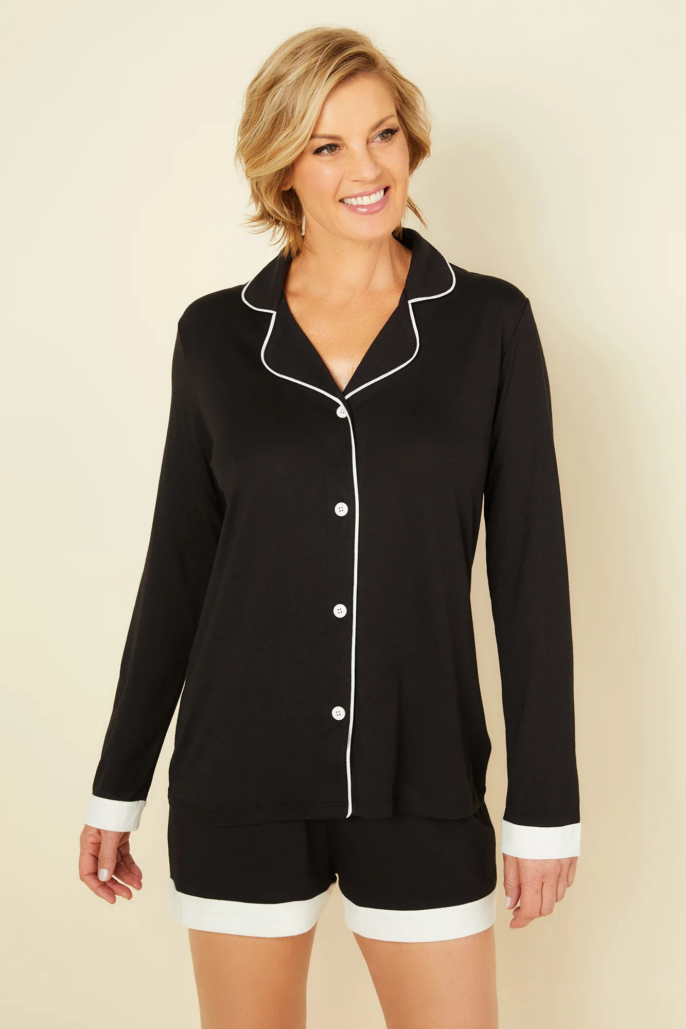 Long Sleeve Top & Boxer Pajama Set