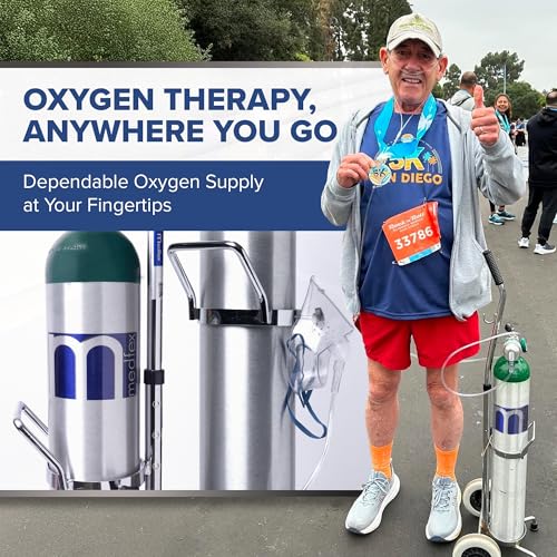Medfex Oxygen Tank Complete Set - USA Made | 680 Liter Capacity - Standard Size Kit