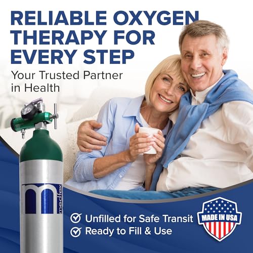 Medfex Oxygen Tank Complete Set - USA Made | 680 Liter Capacity - Standard Size Kit