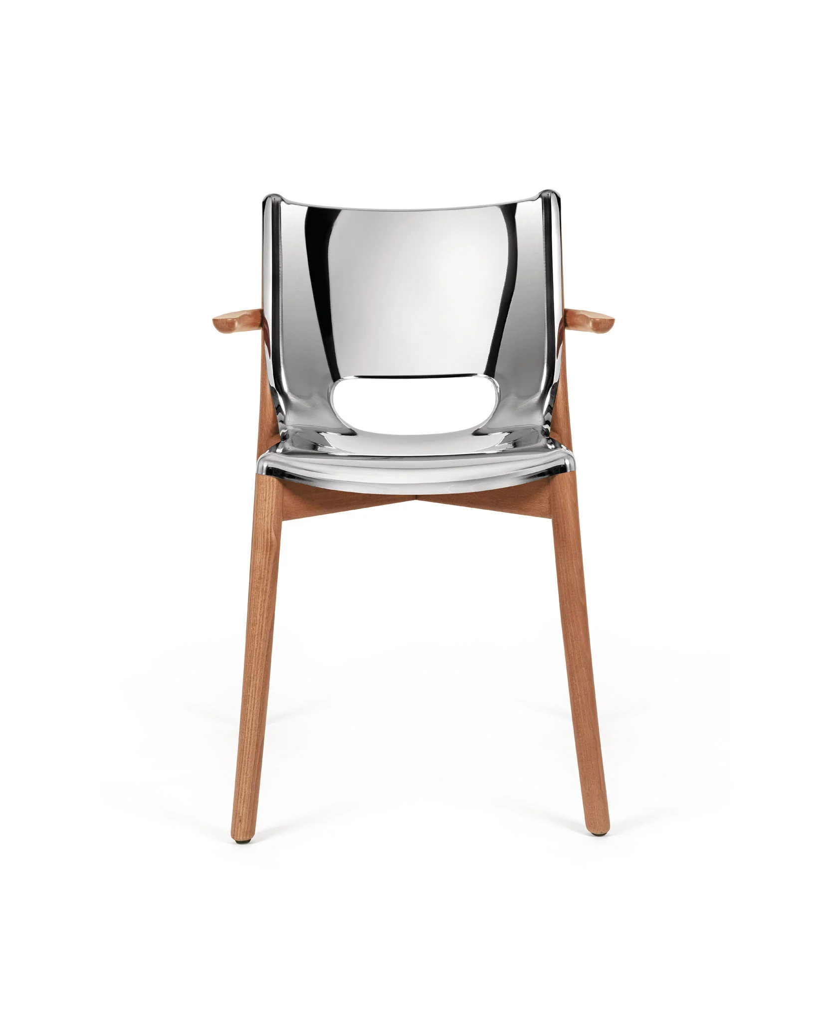 Poêle Collection Monoshell chair with armrests Design Philippe Starck