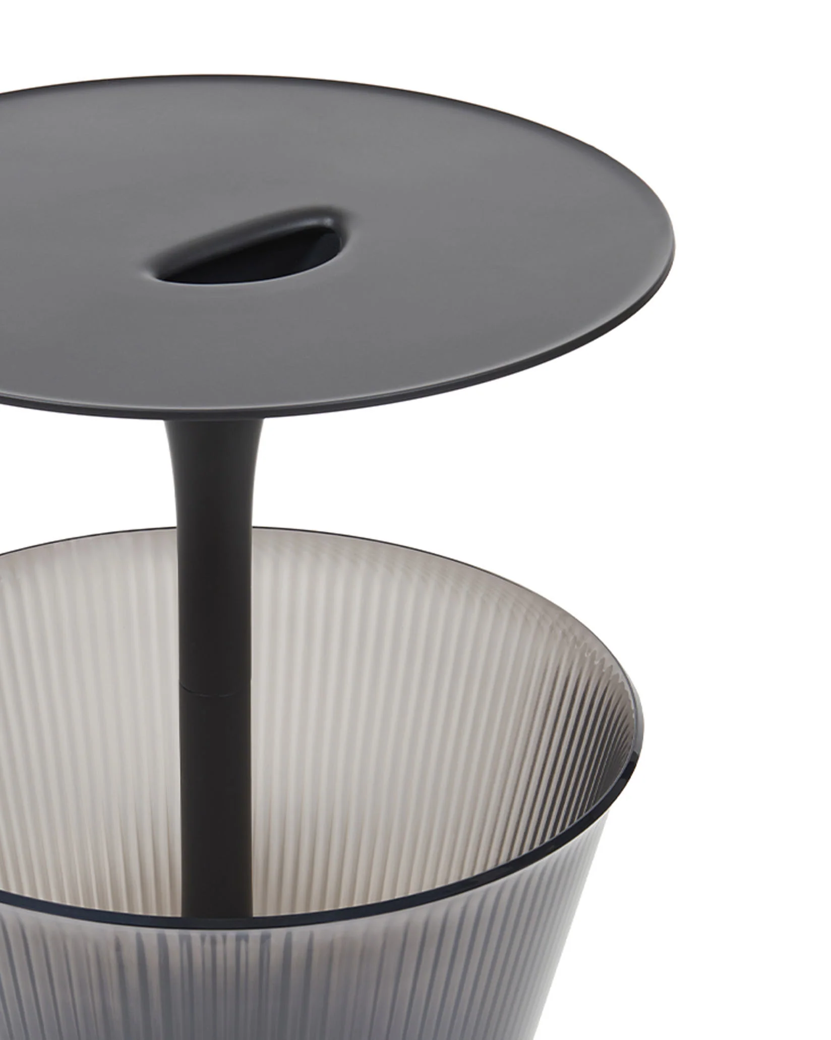 Pick-Up Multi-purpose side table with container for bottles. Design Jakob Wagner