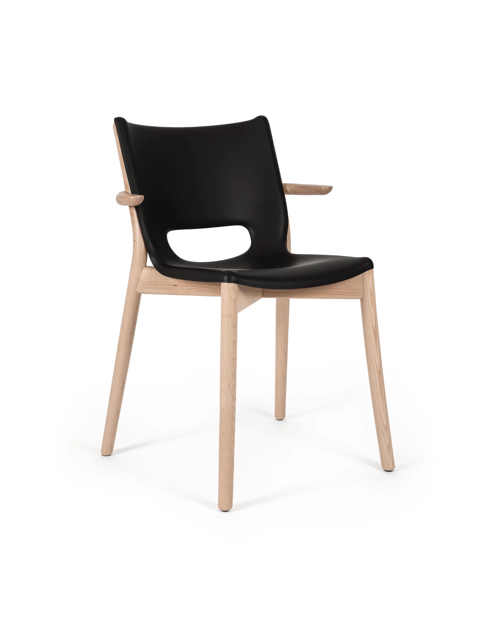 Poêle Collection Monoshell chair with armrests Design Philippe Starck