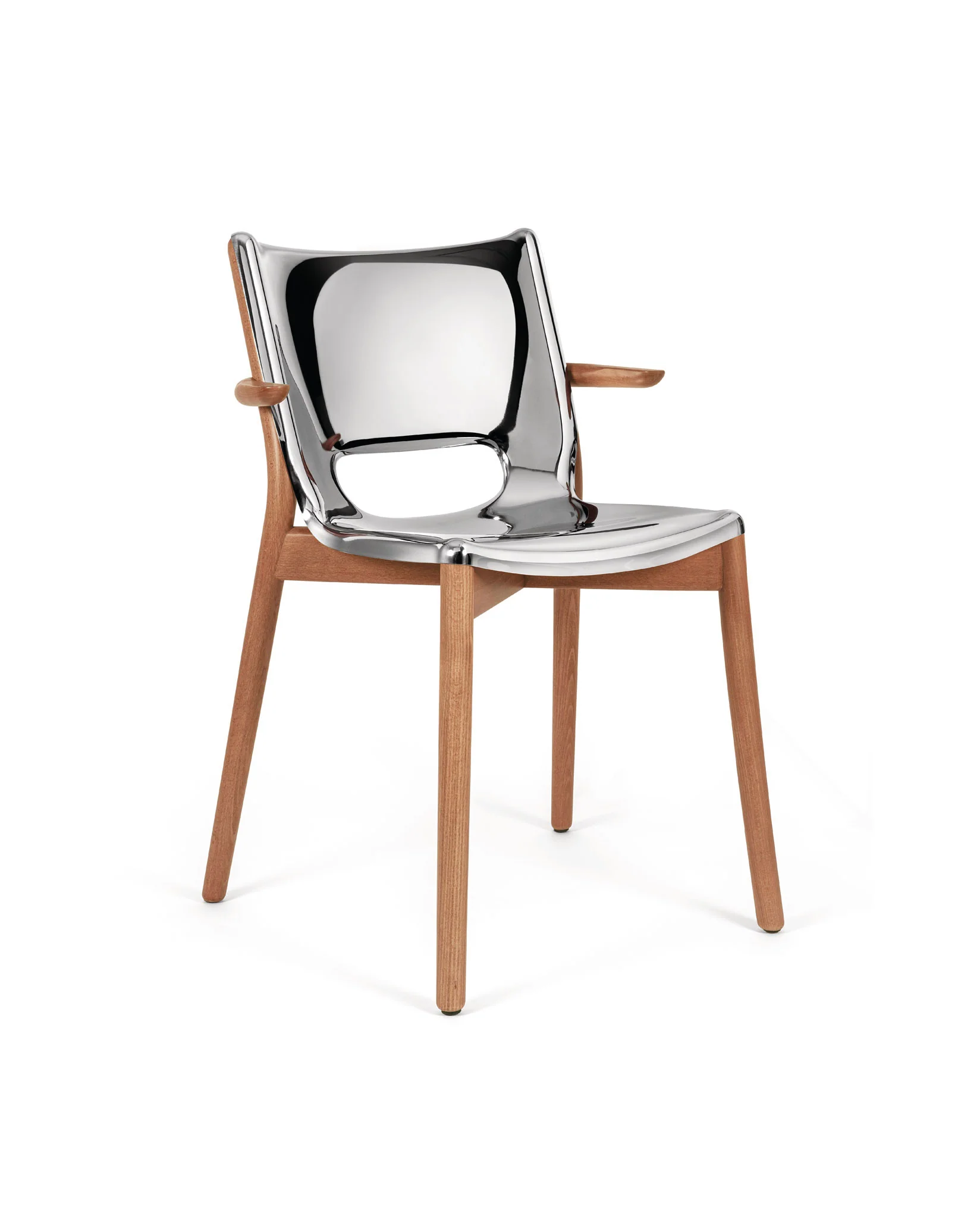 Poêle Collection Monoshell chair with armrests Design Philippe Starck