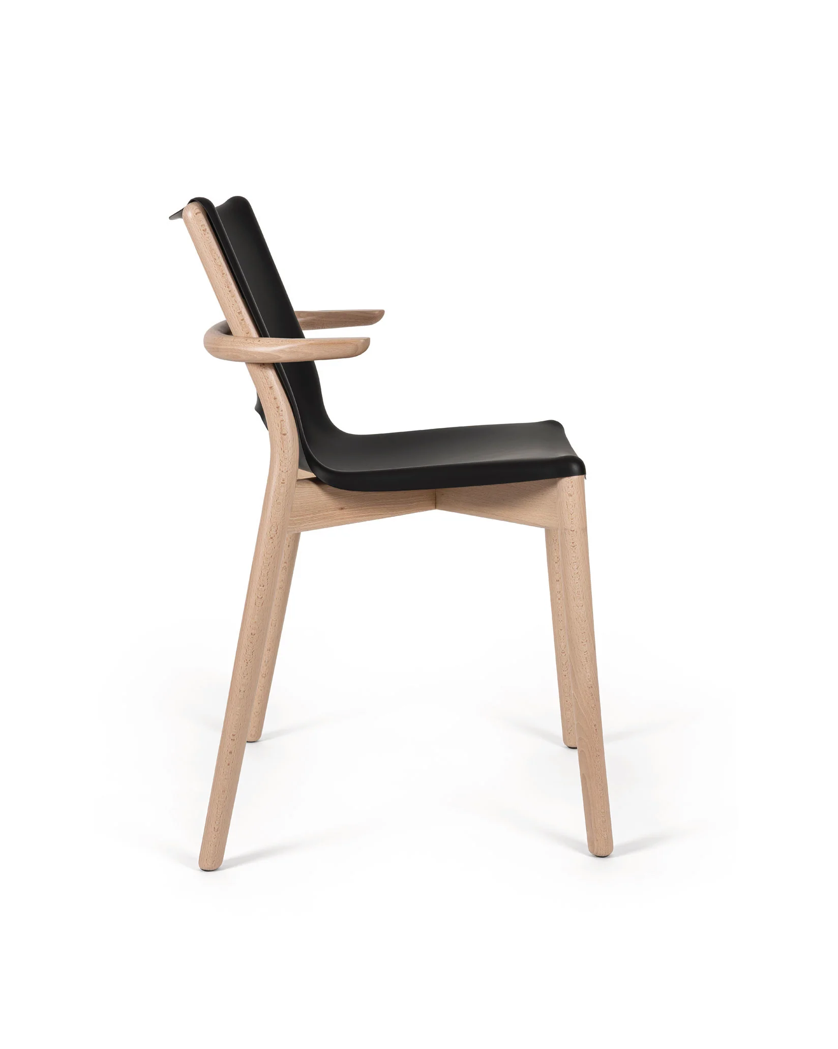 Poêle Collection Monoshell chair with armrests Design Philippe Starck