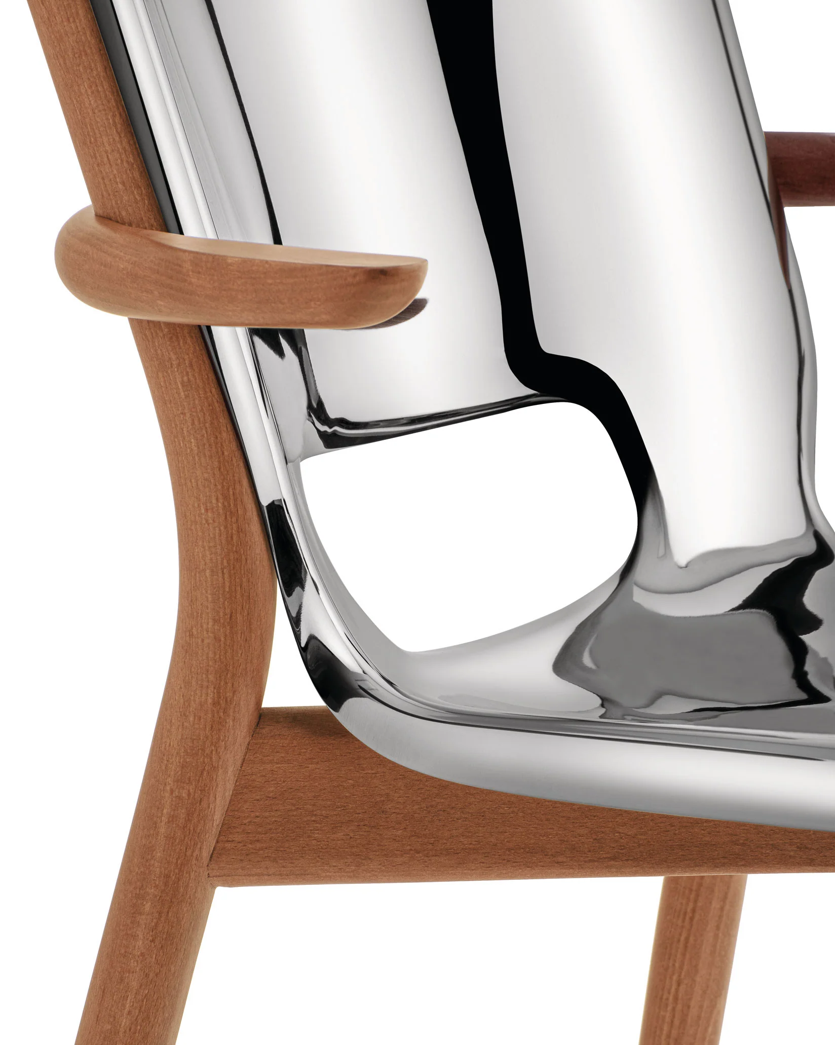 Poêle Collection Monoshell chair with armrests Design Philippe Starck