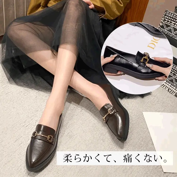 ビットローファー ポインテッドトゥ 3cmUP 歩きやすい 痛くない 歩きやすい 仕事用