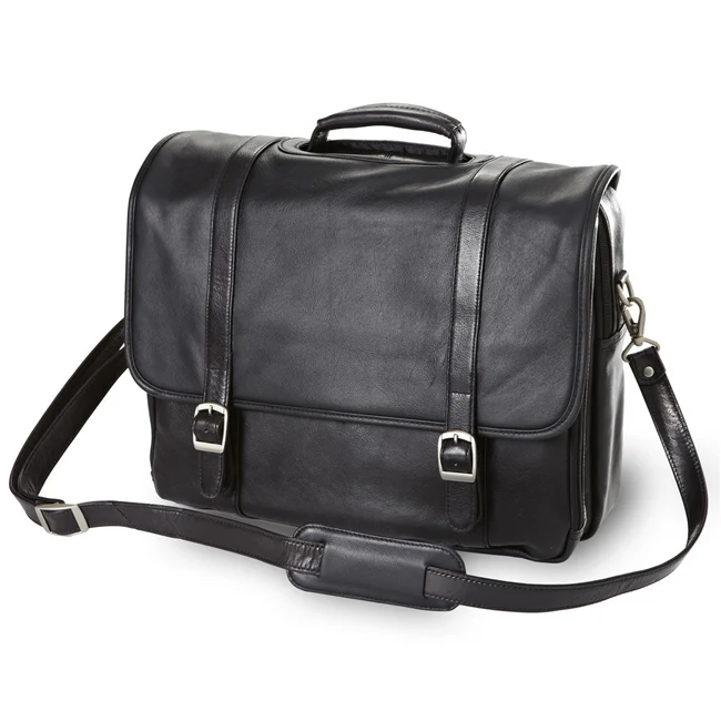 Executive Leather Flap Laptop Briefcase