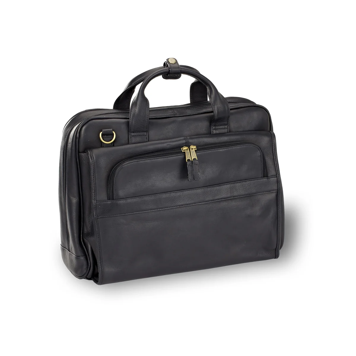 Leather Top Handle Accordion Briefcase