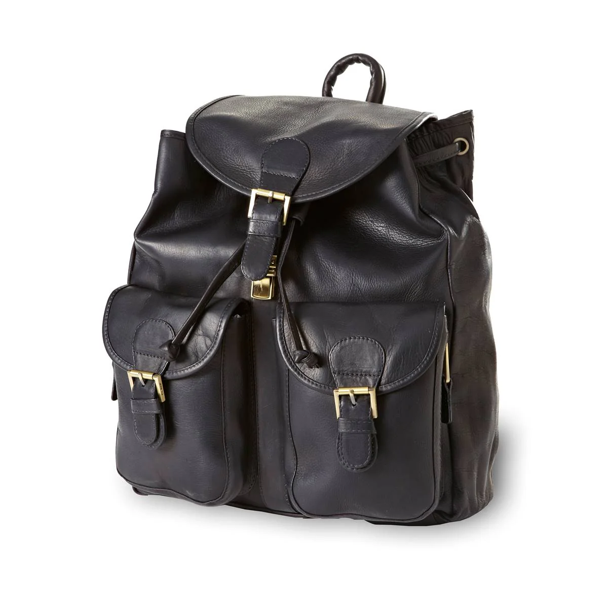 Drawstring Leather Backpack