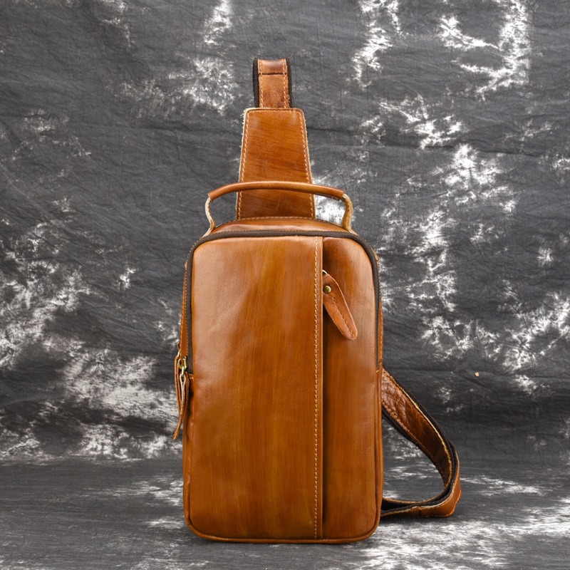 Artisan Leather Single-Shoulder Sling Pack