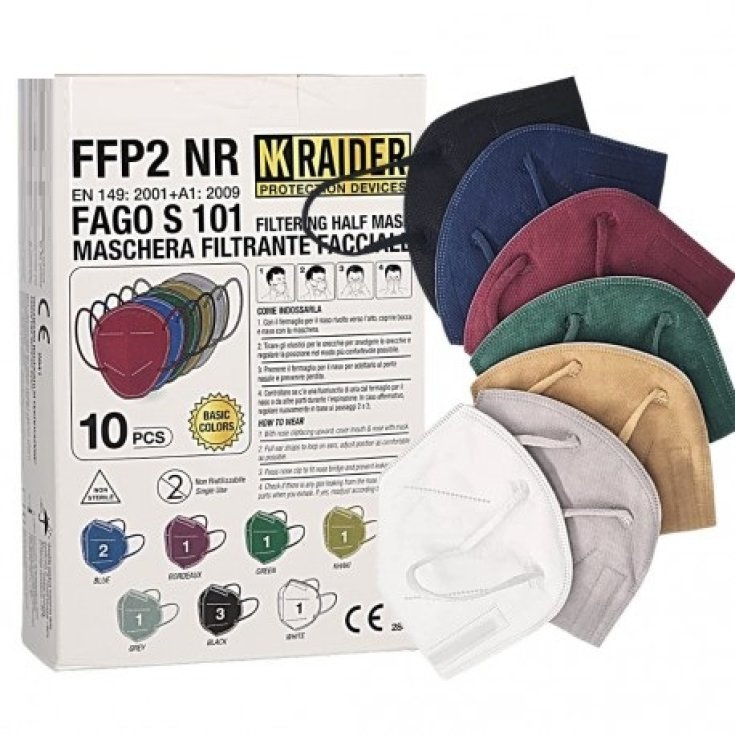 Mascherine FFP2 NR Colorate Fago S 101 NK Raider 10 Pezzi