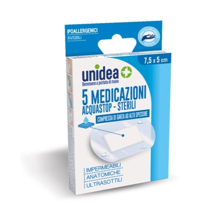 MEDICAZIONI ACQUASTOP STERILI unidea 7,5X5CM 5 Medicazioni