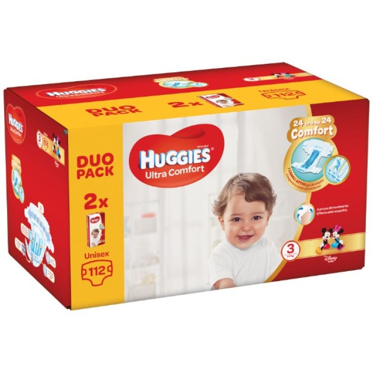 Pannolini Ultra Comfort 3 DuoPack Huggies 112 Pezzi