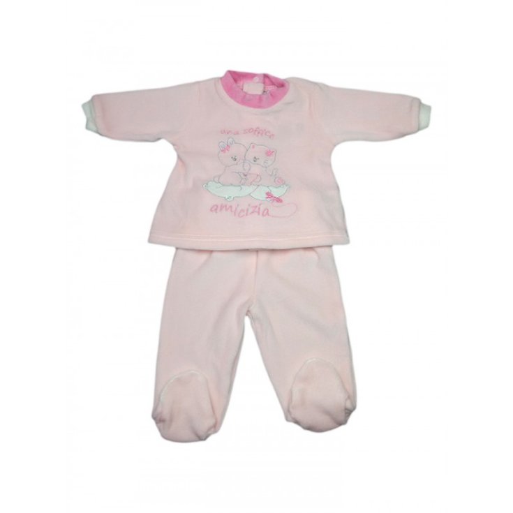 Completo 2pz ciniglia bimba neonato Will B rosa 1 - 3 mesi