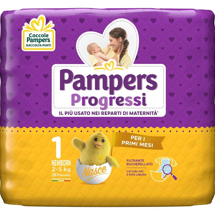 Pampers Progressi Taglia 1 NEWBORN (2-5Kg) 28 Pannolini