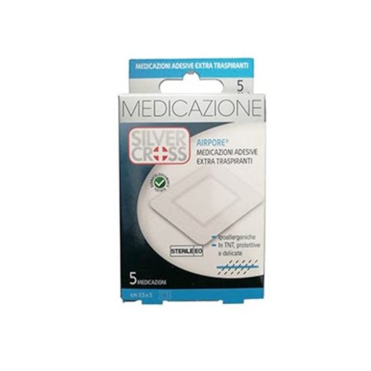 Medicazione Airpore 7,5 x 5cm Silver Cross 5 Pezzi