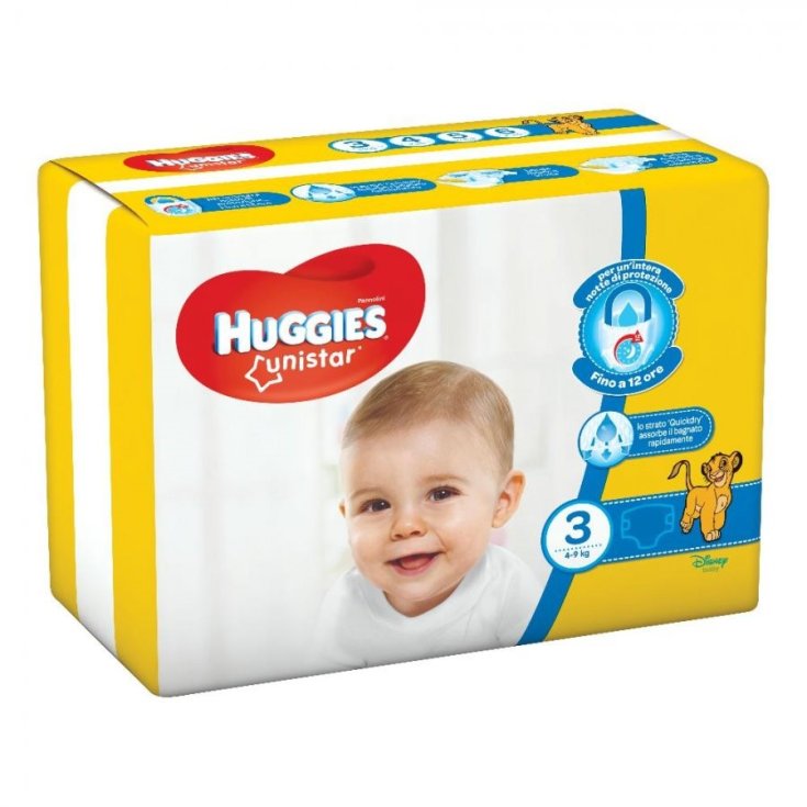 Pannolini 3 4-9kg Huggies Unistar 18 Pezzi