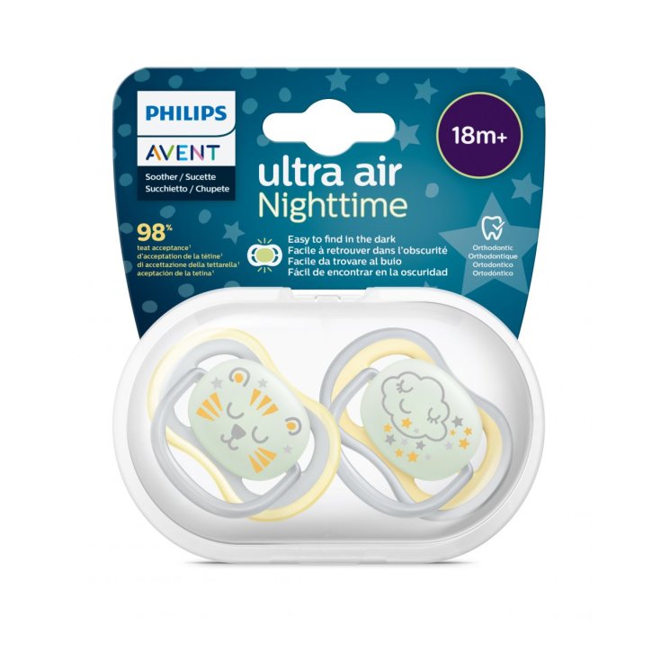 Succhietto Ultra Air Nghttime 18m+ Avent 2 Pezzi