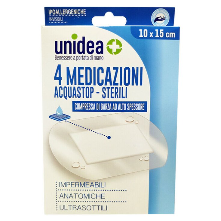 MEDICAZIONI ACQUASTOP STERILI unidea 10x15cm 4 Medicazioni